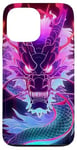 Coque pour iPhone 13 Pro Max Cyber Dragon fluo