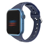 VIGTMO Compatible avec Apple Watch Bracelet de rechange en silicone de 38 mm, 40 mm, 41 mm, compatible avec Apple iWatch Series 7/SE/6/5/4/3/2/1 pour homme et femme (bleu marine)