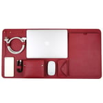 Etui en PU 5-en-1 avec rangement des câbles et adaptateur secteur et tapis de souris rouge pour votre Macbook 13.3 inch