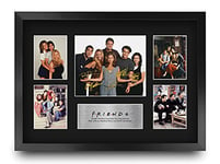 HWC Trading FR A3 Friends Rachel, Monica, Phoebe, Chandler, Ross, Joey Gifts Printed Signed Autograph Picture Presentation Display for TV Show Fans - A3 Framed