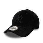 NEW ERA NEW YORK YANKEES CORD BASEBALL CAP.9FORTY BLACK STRAP CORDUROY HAT W24