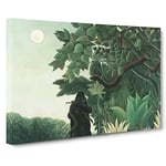 The Snake Charmer By Henri Rousseau Classic Painting Canvas Wall Art Print Ready to Hang, Framed Picture for Living Room Bedroom Home Office Décor, 20x14 Inch (50x35 cm)