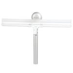 iDesign Metra Ultra Rustproof Aluminum Bathroom Shower Squeegee with Suction Hook - Silver/Clear