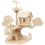 Marabu Kids Puzzle en Bois 3D pour arbre-37 pièces-Environ 28 x 26 cm, 10124360, Cabane