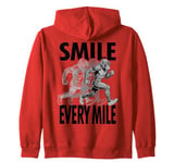 Smile Every Mile Funny Full Marathon Runner Monkey Running Zip Hoodie