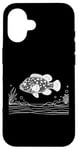 Coque pour iPhone 16 Line Art Poisson & Ichtyologiste Léopard Bushfish