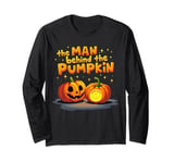 Man Behind the Pumpkin Halloween for New Dads Fathers-to-be Long Sleeve T-Shirt