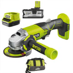 Ryobi R18AG-140S 18V ONE+ Cordless Angle Grinder Starter Kit (1 x 4.0Ah)