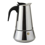 6 Cups Stainless Steel Espresso Ground Coffee Maker Flip Top Moka Pot Induction