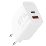 Chargeur Secteur GaN² 67W USB C + USB Format Compact XtormBlanc