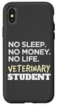 Coque pour iPhone X/XS Veterinarian No Sleep No Money No Life Vet Student