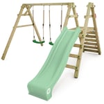 Portique de balançoire Sky Slider Prime avec échelle d'escalade & accessoires de jeux pour extérieur - vert pastel - Wickey