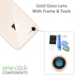 New Replacement REAL GLASS Camera Lens Cover for Apple iPhone 8 4.7 - Gold Lens