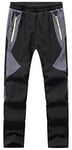 DAFENP Pantalon Ski Enfant Outdoor Randonnee Pantalon Imperméable Chaud Softshell Thermique Pantalon de Montagne Garçons Filles KZ2001-Black-S