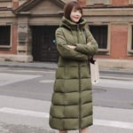 EIJFKNC Veste d'hiver pour Femme Longue à Capuche en Coton rembourré pour Femme Manteau Chaud pour Femmes Parka, Vert armée, L