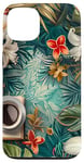 Coque pour iPhone 13 White Pop Art Tropical Magic Book Floral Coffee Books