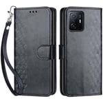 Betunistoy Coque pour Xiaomi 11T / Xiaomi 11T Pro 5G, Housse en Cuir PU Flip Pochette Portefeuille Étui avec Emplacement Carte Xiaomi 11T / 11T Pro Coque Magnétique Antichoc (3D Noir)