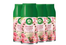 Air Wick Automatic Air Freshener Freshmatic Spray Refills, Peony Garden Party, Pack 4 x 250ml, Natural Essential Oils, Last up to 280 days, Air freshener