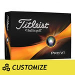 Titleist PRO V1 - Vit - Egen Text (3 dussin) (Färg på Text: Green, Lägg till bollar: 1 Extra Dussin)