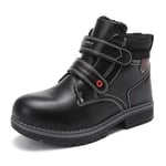 ARRIGO BELLO Bottes Enfant Hiver Fourrée Bottines Boots Fille Garçon Neige Femme Antidérapant Chaud Chaussure Taille 31-38（B Noir, Taille 35）