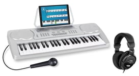 Piano Numerique Argent E-Piano Clavier 49 Touches Pour Debutants Casques Set