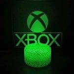 För XBOX-spel 16 färger Ändrar nattljus 3D Akryl LED Touch Bordslampa Atmosfär Rumsdekor Illusion Lampa till jul 7Color Black base