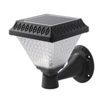 LED Solcell Vägglampa - RF-Kontroll, CCT, 3-i-1, Svart Hölje, IP44, 160x160x230mm. - Kulör : 3-i-1