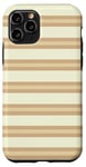 Coque pour iPhone 11 Pro Beige Tan rayé Esthétique Girly Preppy Stripes