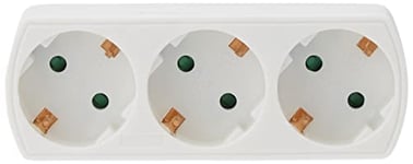 Amig 3210 – Adaptateur Schuko 3 voies Prise Terre 250 A Blanc Blister