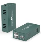 Hdmi Kvm Extender,Transmission Via Un Câble Ethernet Cat5E/6/7 165Ft/50M,1080P Vidéo Signal Extender,Émetteur Et Récepteur Hd,Support Télécommande Clavier Et Souris Signaux,Alimentation Poc Single