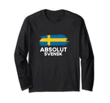 Absolut Svensk Sweden Flag Swedish Nordic Cross Sverige Long Sleeve T-Shirt