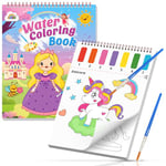 ZMLM Peinture avec Livres d'Eau pour Tout-Petits avec Pinceau, Feutres Coloriage Kits de Loisirs Créatifs, Activites Manuelles Papier de Peinture Aquarelle Enfants 3 4 5 6 7 8 Ans - Princesse