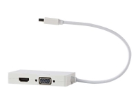 Nedis - Videokort - Mini DisplayPort hane till 15 pin D-Sub (DB-15), DVI-D, HDMI hona - 20 cm - vit - stöd för 1080p