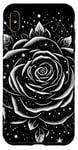 Coque pour iPhone XS Max Rose noire recouverte d'étoiles