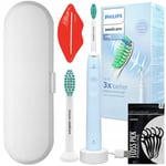 Philips Electric Toothbrush HX3651/12 Blue + 1 Extra Tip + Case