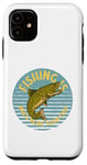 Coque pour iPhone 11 Pêche sautant poisson pêche à la ligne art saut truite pêche