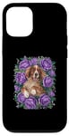 iPhone 12/12 Pro Cartoon Irish Setter dog with roses Case