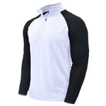 Mens Funnel Neck Sweater Long Sleeve Half Zip Pullover Soft  Top Polo for Men