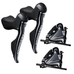 Shimano Ultegra R8070 Di2 Hydraulic Disc STI Levers & Flat Mount Calipers - 11 Speed Grey Pair 900mm front 1700mm rear hose