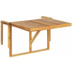 Table de Balcon Rabattable en Bois d'Acacia Clair pour Balustrade Idéal pour les Petits Espaces Extérieurs Beliani