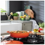 Ability Habitat 4 Litre Cast Iron Shallow Casserole Dish - Orange