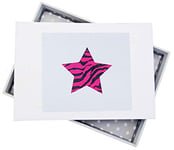 White Cotton Cards Alphabetics, Mini Photo Album, Pink Star, White Board, Multi-Colour, 12.5 x 17.5 x 2.5 cm