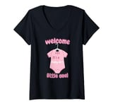 Womens It's a Girl t shirt, Welcome to our family , Baby Shower V-Neck T-Shirt