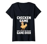 Womens Chicken Game Don’t Look At The Chicken V-Neck T-Shirt