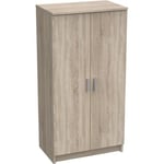 ARMOIRE À USAGES MULTIPLES CORONA - Armoire auxiliaire à 2 portes, Range-chaussures moderne, cm 55x36h108, Chêne