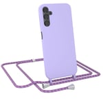 For Samsung Galaxy A14 Phone Chain Silicone Phone Case To Hang TPU Case Purple