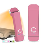 HIONXMGA Lampe de Lecture Rechargeable, Lampe pour Lire Dans le Lit, 3 Couleurs Chaudes et Gradation en, Compacte et Durable, Cadeau pour les Liseusurs Enfants,Rose