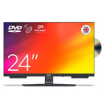 Cello C2424F 24 inch Full HD LED TV Built-in DVD Player Freeview Frameless TV HD Satellite Receiver Pitch Perfect Speakers Record Live TV with USB. DVD Player Perfect for Your Kitchen. UK Made 2024