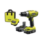 Ryobi LLCDI18022 ONE+ Perceuse combi sans fil 18 V avec 2 batteries 1,3 Ah et chargeur de 45 min, LLCDI18022, 18 voltsV