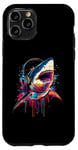 Coque pour iPhone 11 Pro Great White Shark Lovers Casque audio Pop Art Funny Shark